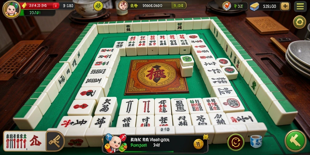 Tampilan gameplay Mahjong di AFAF dengan ubin yang berwarna-warni.