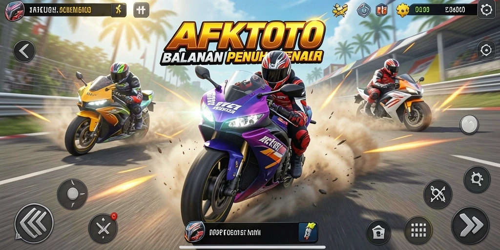 Tampilan mendebarkan balapan motor di lintasan.
