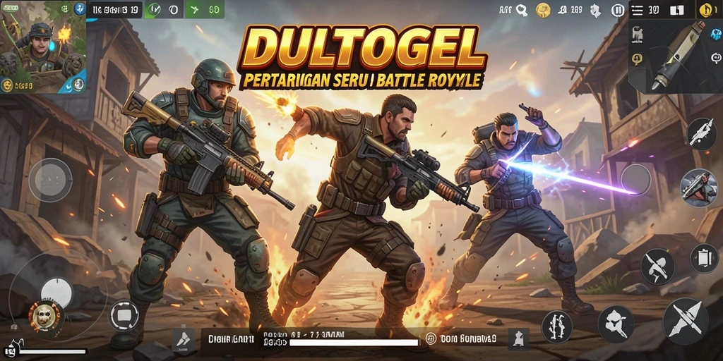 Gameplay DULTOGEL dengan aksi Battle Royale yang mendebarkan.