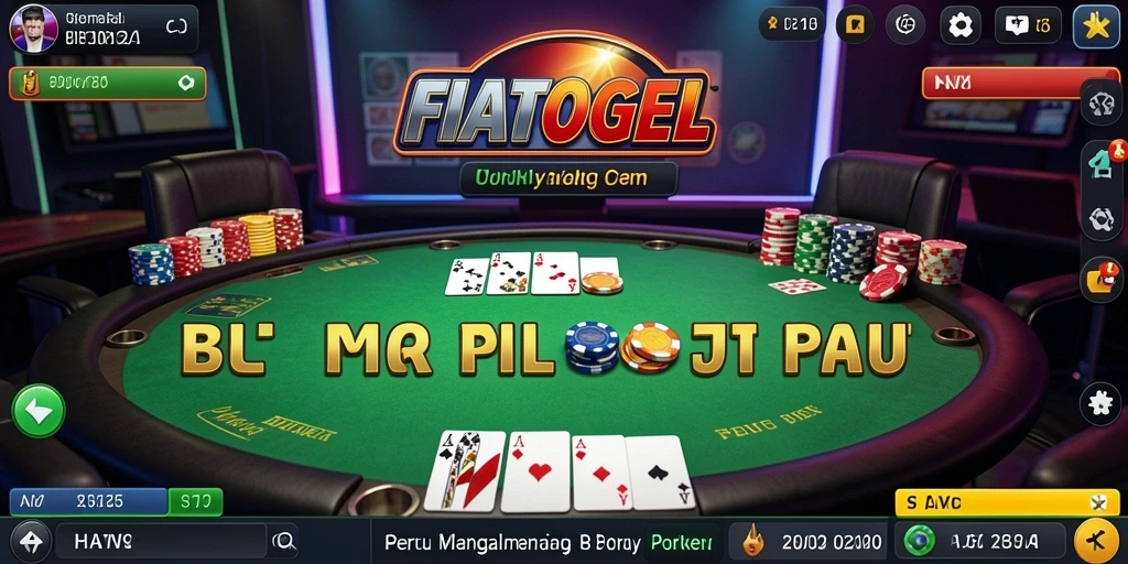 Screenshot utama FIATOGEL menampilkan gameplay poker yang seru dan dinamis.