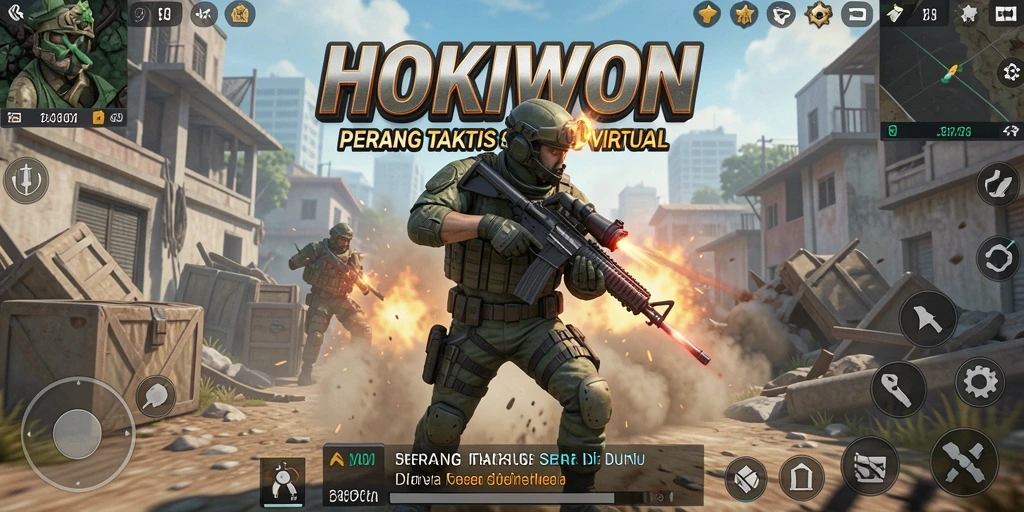 Tangkapan layar HOKIWON menunjukkan aksi seru dalam pertempuran TPS.