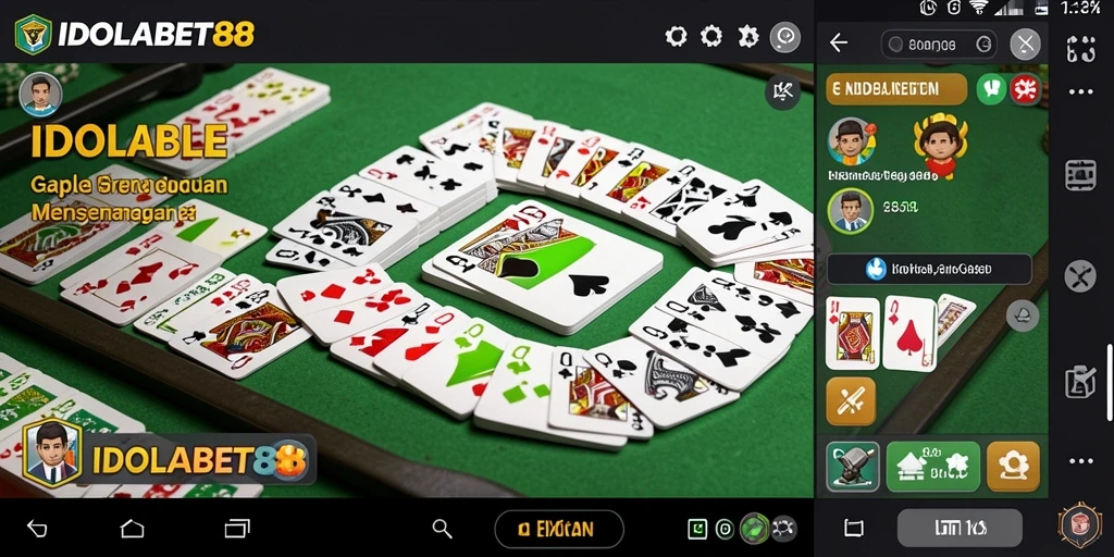 Screenshot permainan Gaple di aplikasi IDOLABET88 yang seru.
