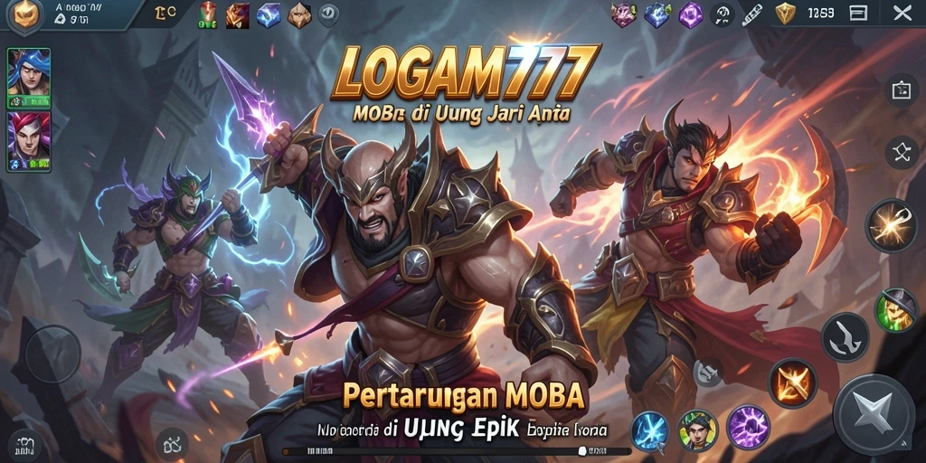 Tampilan dinamis gameplay LOGAM777 yang menarik dan seru.