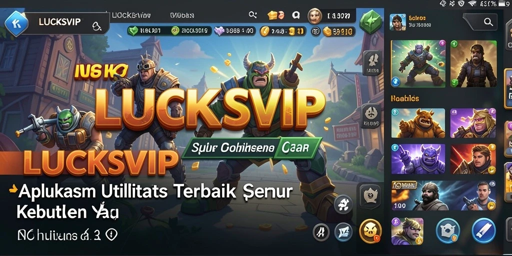 Tampilan utama LUCKSVIP dengan fitur utilitas yang bermanfaat.