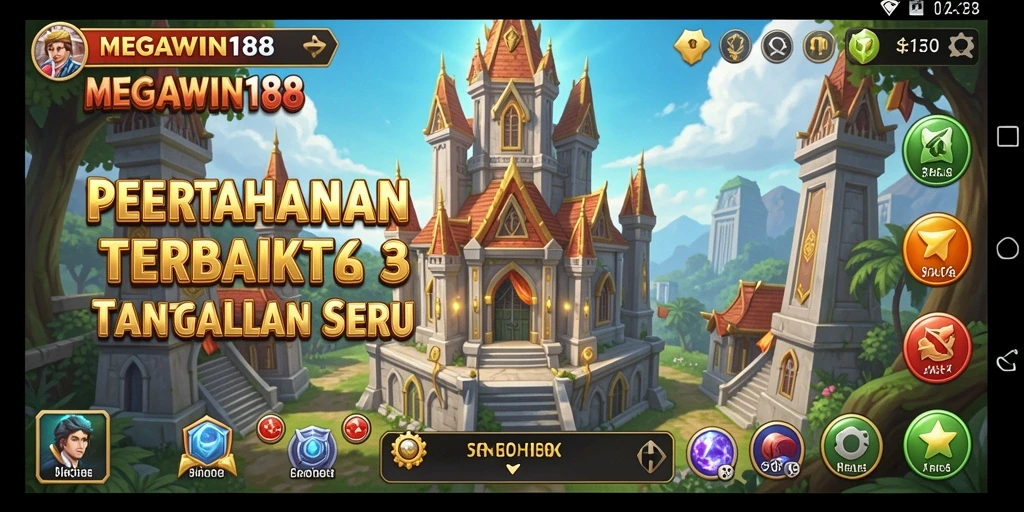 Tampilan seru gameplay Tower Defense MEGAWIN188 dengan pertarungan strategis.