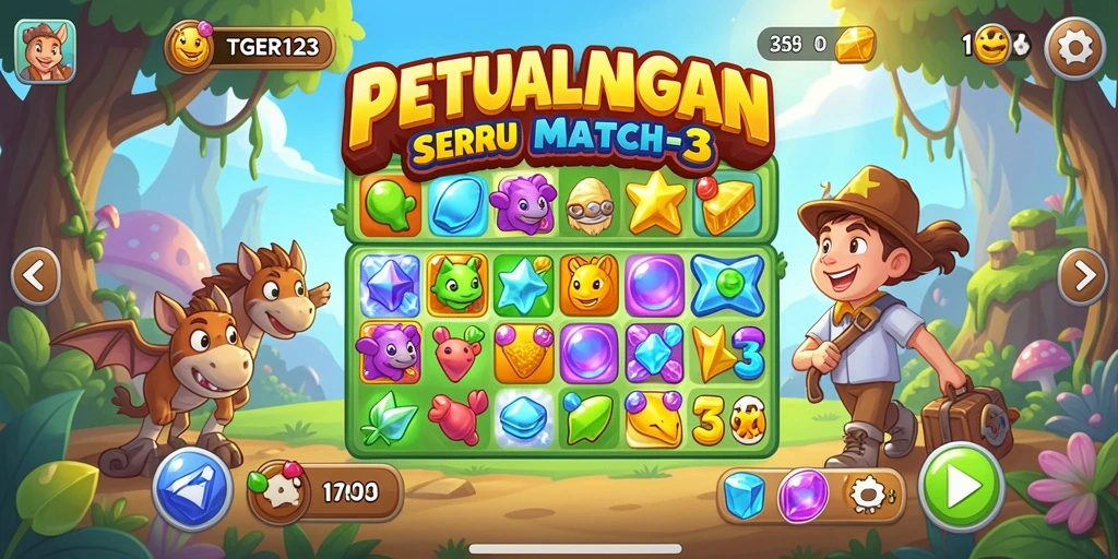 Tampilan gameplay yang penuh warna dan seru dari TGER123.