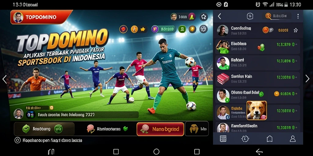Gameplay menarik dari aplikasi Sportsbook TOPDOMINO di layar ponsel.