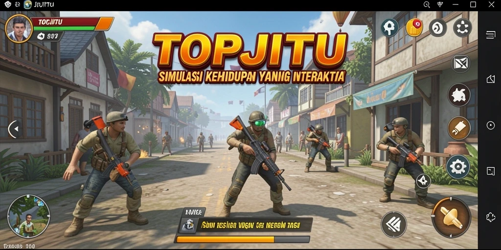 Gameplay interaktif dalam simulasi kehidupan di TOPJITU.