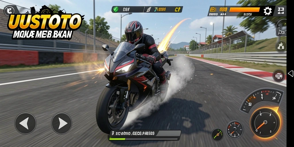 Gameplay seru balap motor penuh adrenalin.
