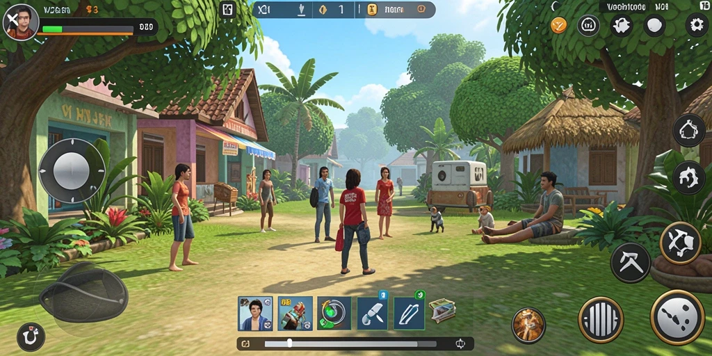 Tampilan gameplay V21 yang menampilkan interaksi karakter mendalam.