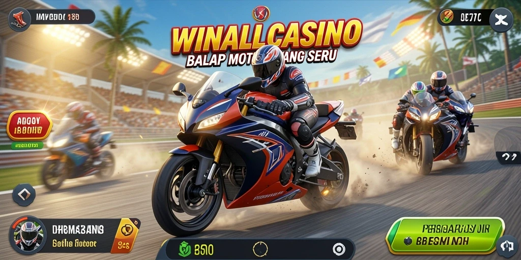 Tampilan balapan seru di WINALLCASINO dengan grafis menawan.